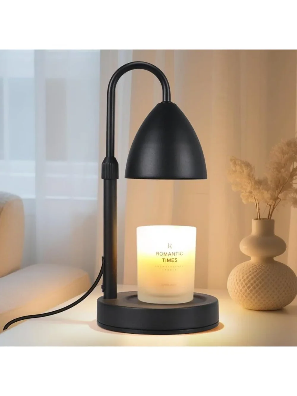 Dimmable Candle Warmer Lamp with Timer, Adjustable Wax Melter for Home Decor